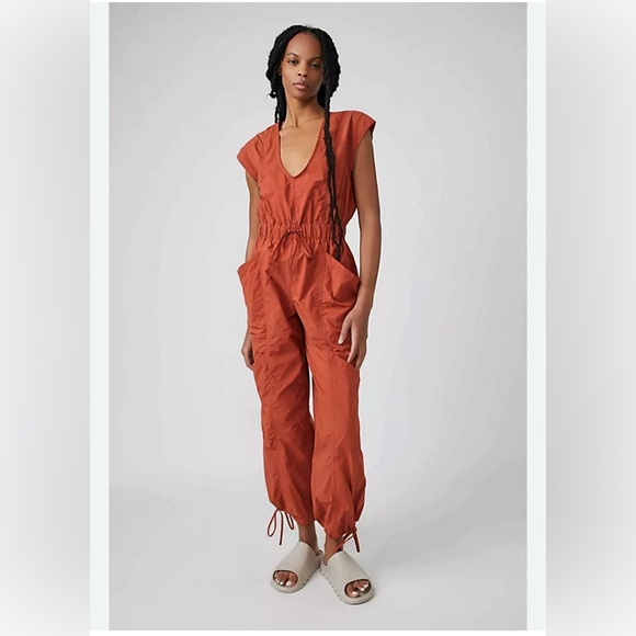 FP Movement Fly By Night Onesie Jumpsuit in Red Earth
